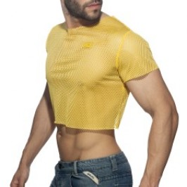 Mangas cortas de la marca ADDICTED - Mesh crop top - amarillo - Ref : AD1189 C03