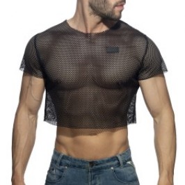 Mesh crop top - noir