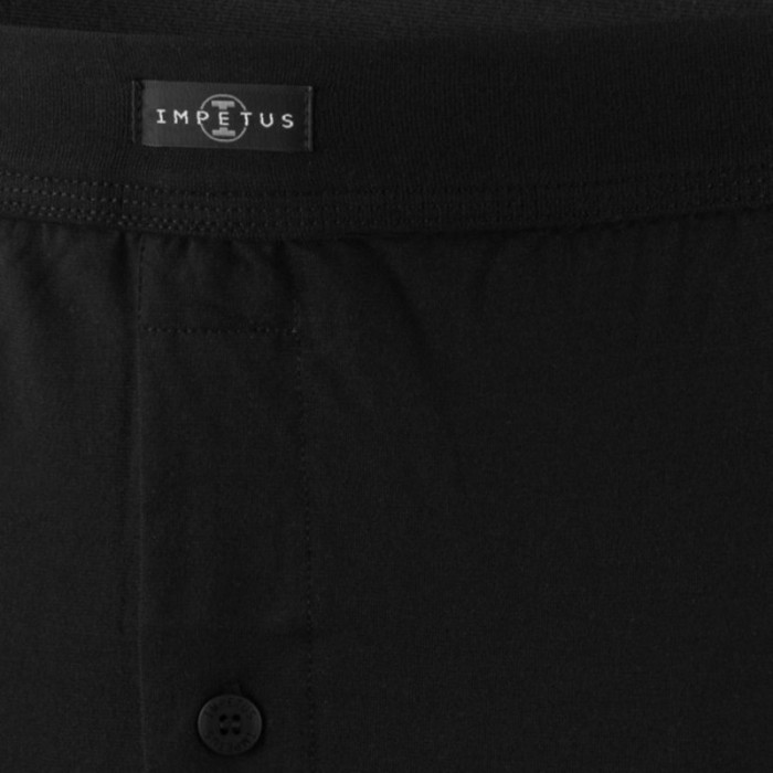 Boxer del marchio IMPETUS - Slip a discesa in cotone puro - nero - Ref : 1271001 020