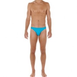 Slip, Tanga de la marque HOM - Slip micro Plumes - turquoise - Ref : 404756 00PF