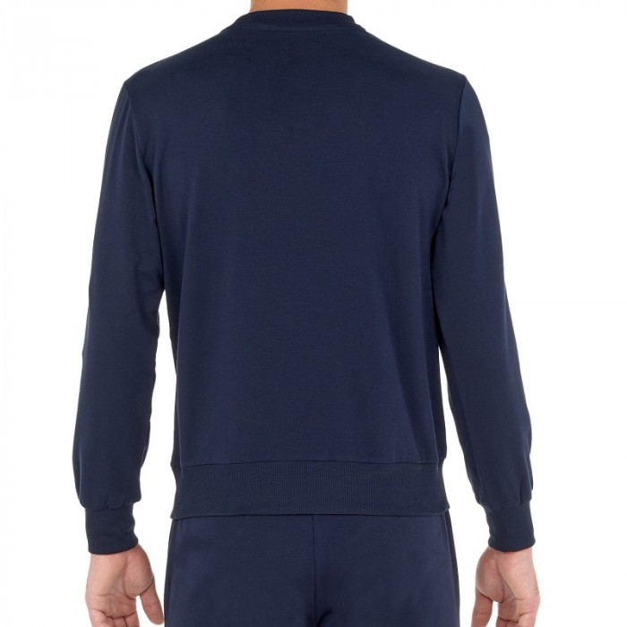 In alto del marchio HOM - Felpa girocollo HOM Sport Lounge - blu navy - Ref : 402596 00RA