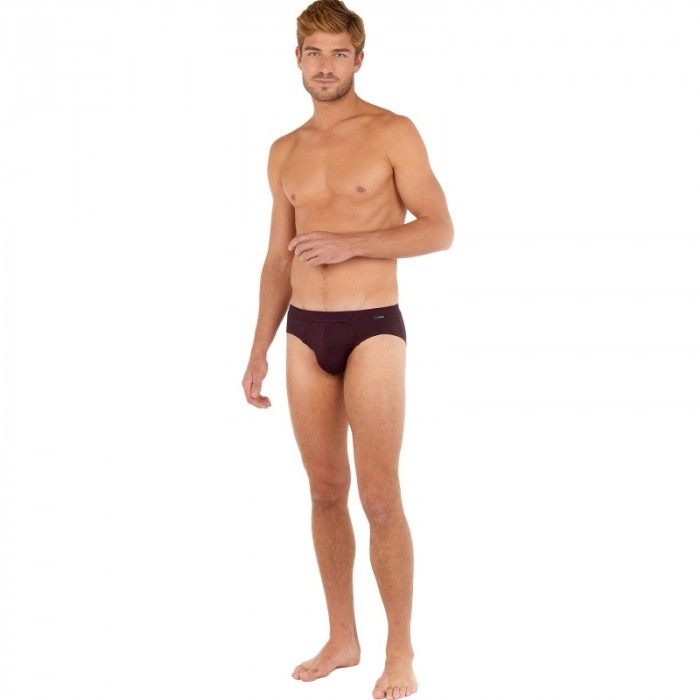 Slip, Tanga de la marque HOM - Mini Slip Comfort Tencel Soft - bordeaux - Ref : 402677 00ZQ