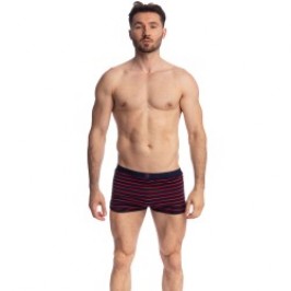 Corto de la marca L HOMME INVISIBLE - Querelle de Brest - Short Freedom azul marino y rojo - Ref : HW139 QDB 949