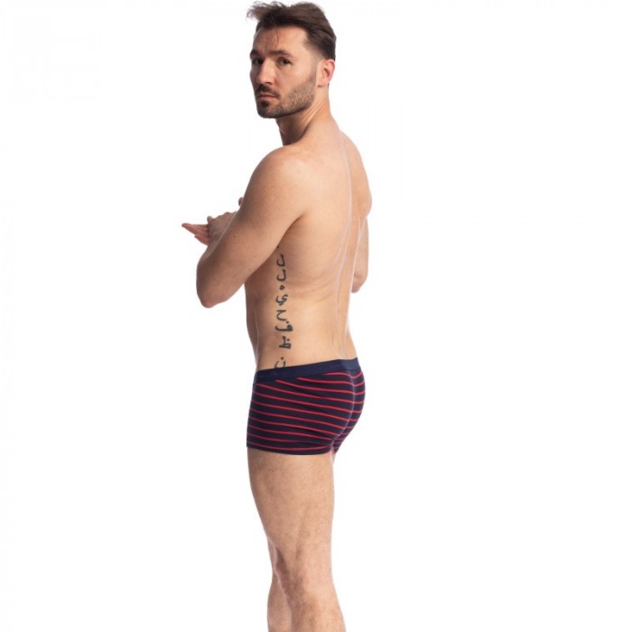 Boxer, shorty de la marque L HOMME INVISIBLE - Querelle de Brest - Hipster Push-Up bleu marine et rouge - Ref : MY39 QDB 949