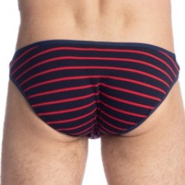 Slip der Marke L HOMME INVISIBLE - Querelle De Brest - Mini Slip marineblau und rot - Ref : MY44 QDB 949