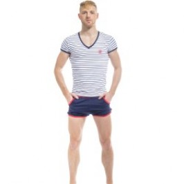 Manches courtes de la marque L HOMME INVISIBLE - Querelle de Brest - T-Shirt col V - Ref : MY91 QDB RAY