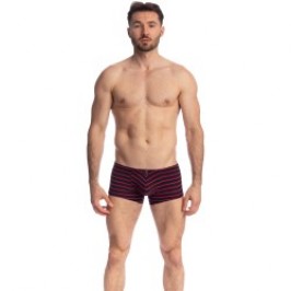 Boxershorts, Shorty der Marke L HOMME INVISIBLE - Querelle De Brest - Miniboxer Push Up marineblau und rot - Ref : UW09 QDB 949