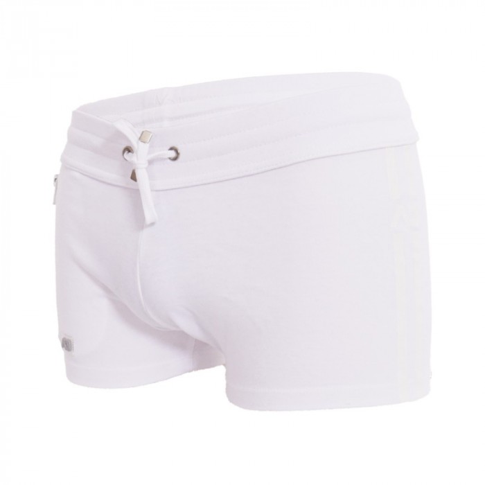 Short de la marque ADDICTED - Zip pocket sports short - blanc - Ref : AD1002 C01 