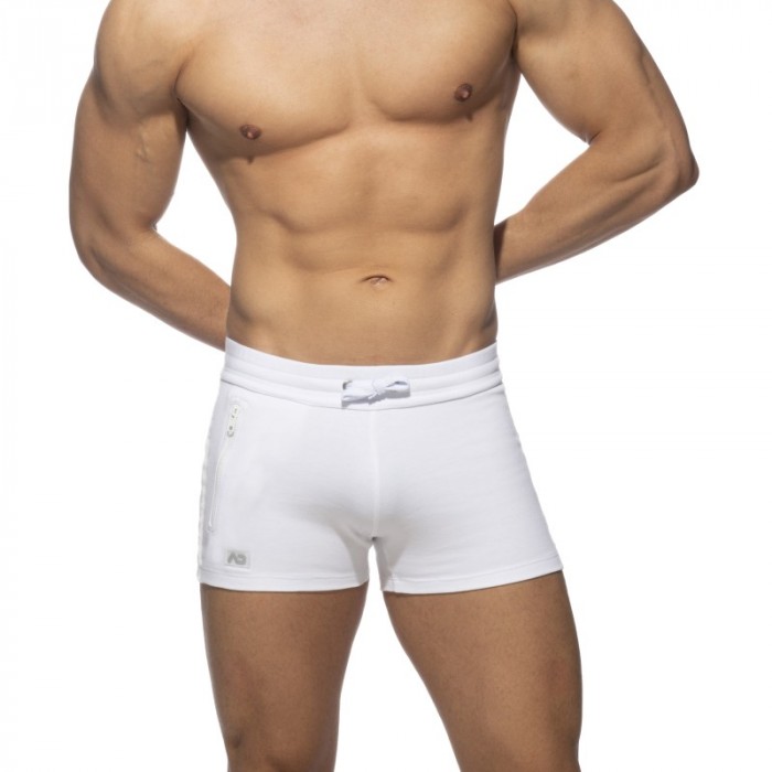 Short de la marque ADDICTED - Zip pocket sports short - blanc - Ref : AD1002 C01 