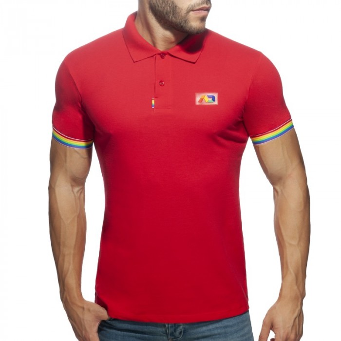 Polo del marchio ADDICTED - Polo Rainbow - rosso - Ref : AD960 C06 