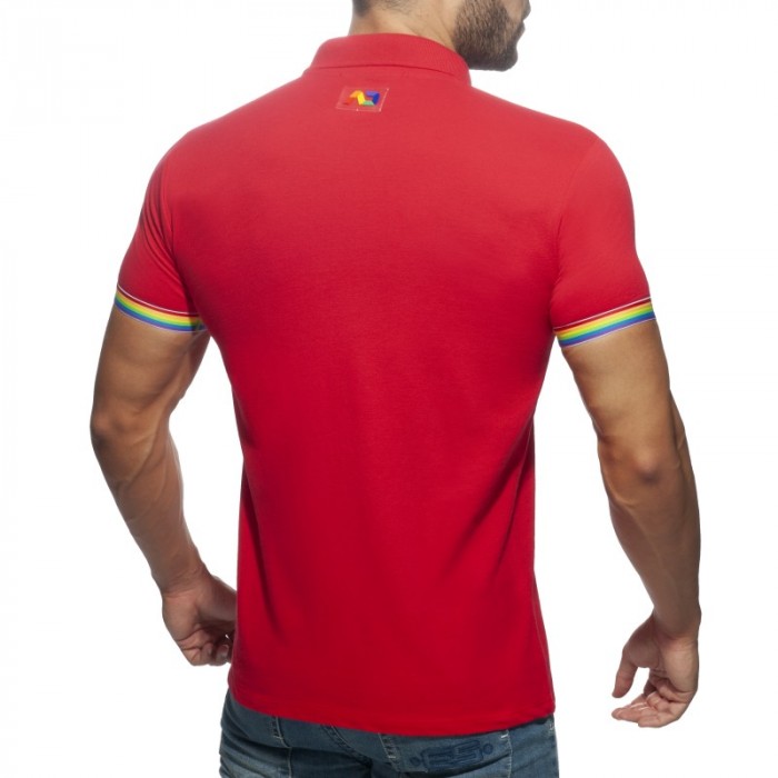 Polo de la marque ADDICTED - Polo Rainbow - rouge - Ref : AD960 C06 