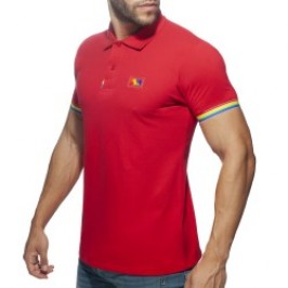 Polo de la marque ADDICTED - Polo Rainbow - rouge - Ref : AD960 C06 