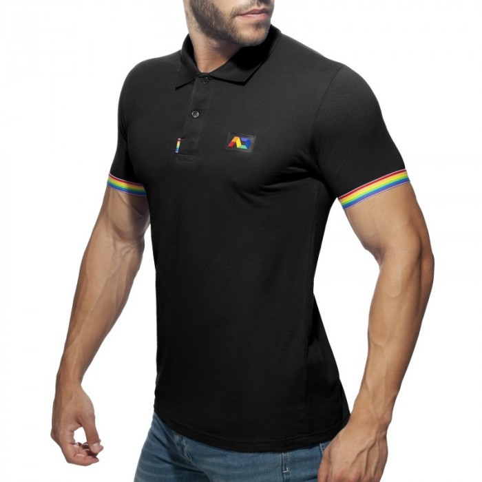 Polo de la marca ADDICTED - Polo Rainbow - negro - Ref : AD960 C10