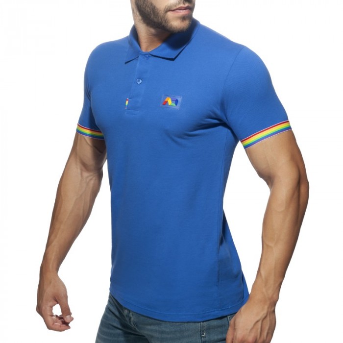 Polo der Marke ADDICTED - Polo Rainbow - blau - Ref : AD960 C16