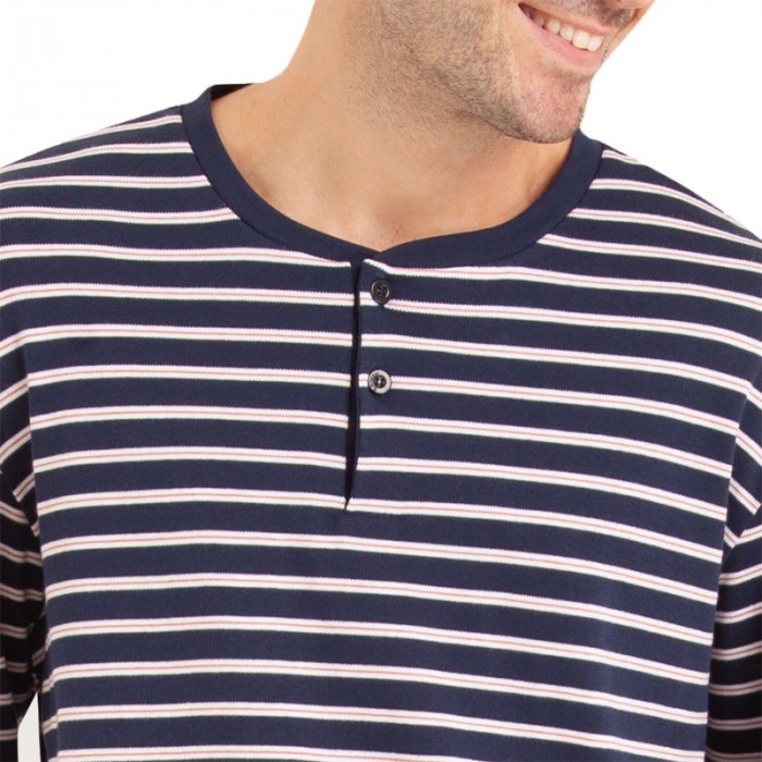 Pajamas of the brand EMINENCE - T-neck pyjamas Cotton Interlock Eminence - navy blue - Ref : LP09 2880