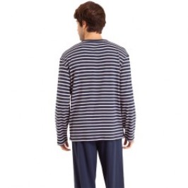 Pyjama de la marque EMINENCE - Pyjama col T Coton Interlock Eminence - bleu marine - Ref : LP09 2880