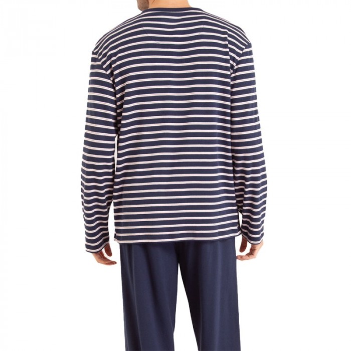 Pyjama de la marque EMINENCE - Pyjama col T Coton Interlock Eminence - bleu marine - Ref : LP09 2880