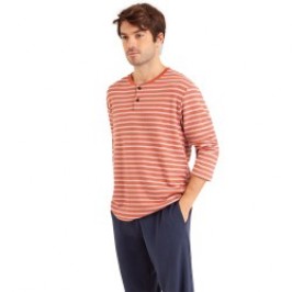 Pyjama de la marque EMINENCE - Pyjama col T Coton Interlock Eminence - orange - Ref : LP09 4778