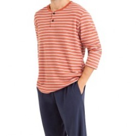 Pyjamas der Marke EMINENCE - Pyjama mit T-Ausschnitt Cotton Interlock Eminence - orange - Ref : LP09 4778