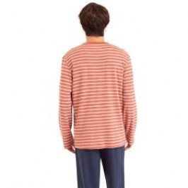 Pajamas of the brand EMINENCE - T-neck pyjamas Cotton Interlock Eminence - orange - Ref : LP09 4778