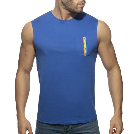 Tank top RAINBOW TAPE - blu