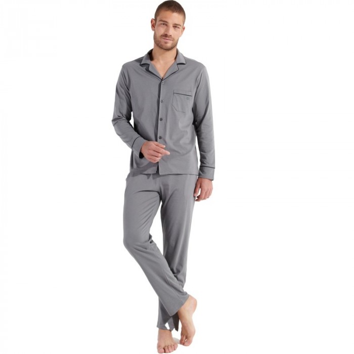 Pajamas of the brand HOM - Long Sleepwear HOM Albert - grey - Ref : 402802 00ZU