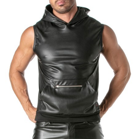 Kinky Tof Paris Ärmelloser Kapuzenpullover mit Reißverschluss