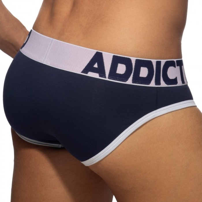 Slip, Tanga de la marque ADDICTED - Slip ouvert Fly cotton - marine - Ref : AD1202 C09