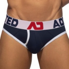 Slip, Tanga de la marque ADDICTED - Slip ouvert Fly cotton - marine - Ref : AD1202 C09