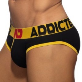 Slip, Tanga de la marque ADDICTED - Slip ouvert Fly cotton - jaune - Ref : AD1202 C03