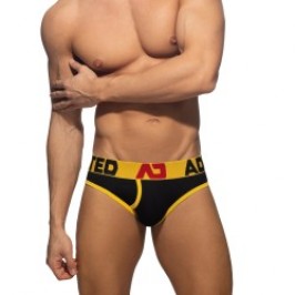 Slip, Tanga de la marque ADDICTED - Slip ouvert Fly cotton - jaune - Ref : AD1202 C03