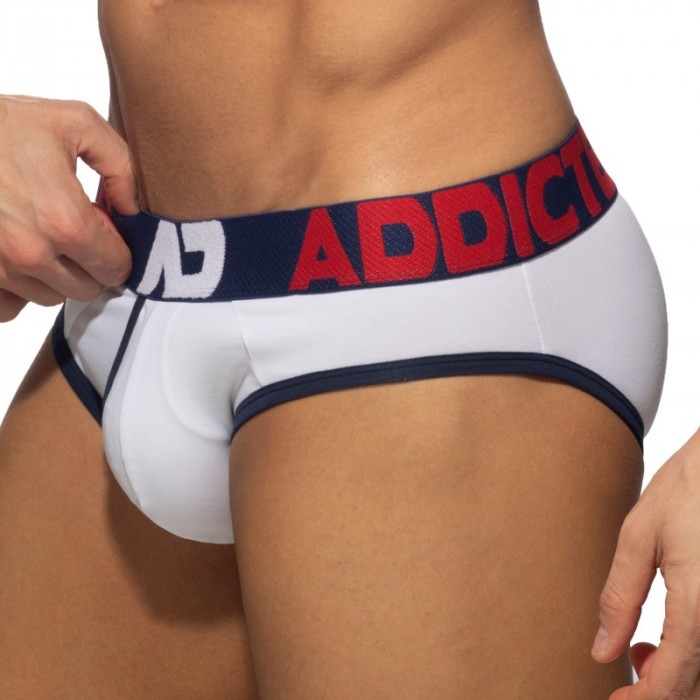 Slip, Tanga de la marque ADDICTED - Slip ouvert Fly cotton - blanc - Ref : AD1202 C01