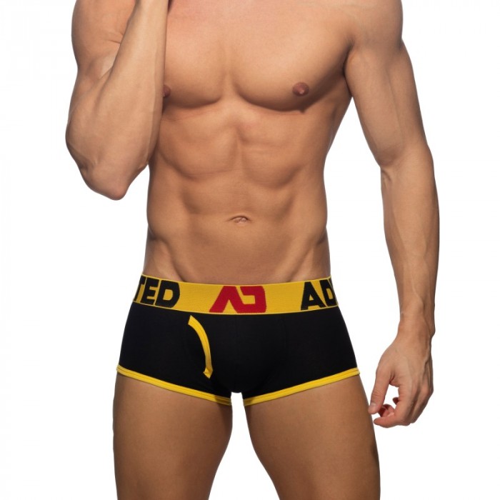 Boxer, shorty de la marque ADDICTED - Trunk ouvert Fly Cotton - jaune - Ref : AD1203 C03