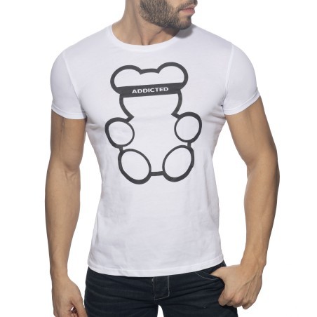 Bär Rundhalsausschnitt T-Shirt - weiß