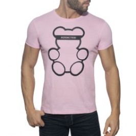 Bear Crew Neck T-Shirt - pink