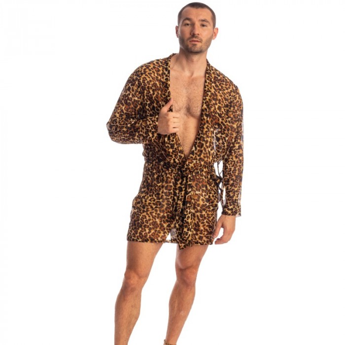 bathrobe, Robe of the brand L HOMME INVISIBLE - Léopard - Kimono - Ref : HW140 LEO23