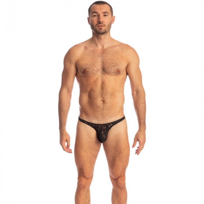 String de la marque L HOMME INVISIBLE - Black Lotus - String Bikini - Ref : UW26 LOT 001