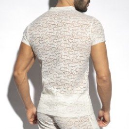 Kurze Ärmel der Marke ES COLLECTION - T-shirt manches courtes Spider - ivoire - Ref : TS320 C02