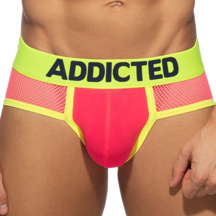 Slip de la marca ADDICTED - Slip néon mesh - rose - Ref : AD1218 C34