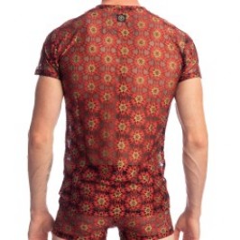 Kurze Ärmel der Marke L HOMME INVISIBLE - Mandala - T-Shirt mit V-Ausschnitt - Ref : MY73 MAN R09