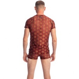 Manches courtes de la marque L HOMME INVISIBLE - Mandala - t-shirt Col V - Ref : MY73 MAN R09