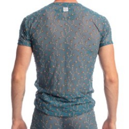 Mangas cortas de la marca L HOMME INVISIBLE - Viorne Lagon - Camiseta Escote en V - Ref : MY73 VIO 043