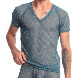 Maniche del marchio L HOMME INVISIBLE - Viorne Lagon - T-shirt con scollo a V - Ref : MY73 VIO 043