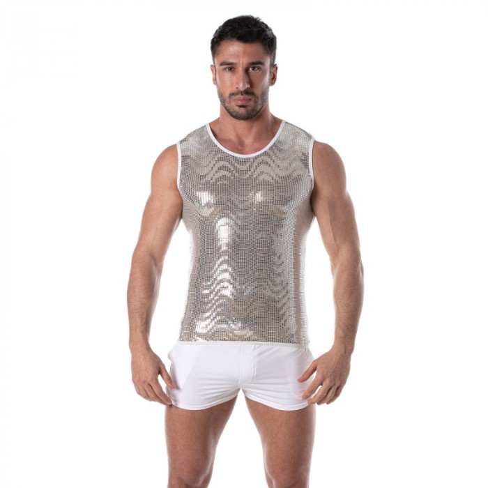 Tank top of the brand TOF PARIS - Tof Paris silver sequin tank top - Ref : TOF359A