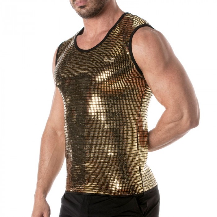 Tank top der Marke TOF PARIS - Tof Paris goldenes Pailletten-Tanktop - Ref : TOF359O