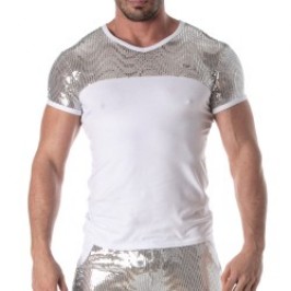 T-shirt à paillettes argent...