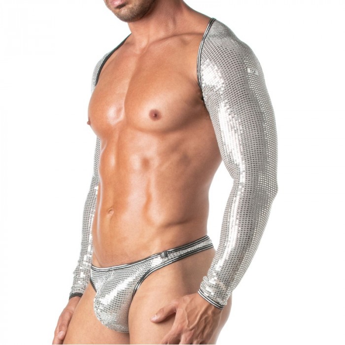 Aprovechar de la marca TOF PARIS - Bolero de lentejuelas de plata Tof Paris - Ref : TOF362A