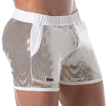 Tof Paris Silberne Pailletten-Shorts