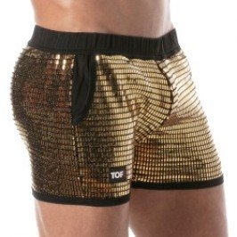 Tof Paris gold sequin shorts